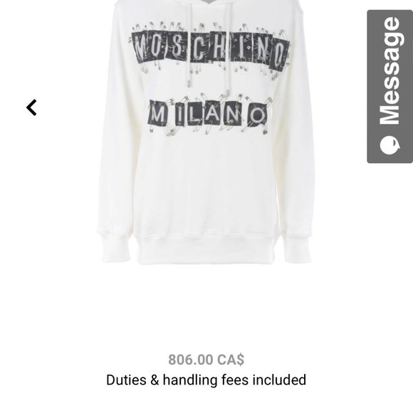 MOSCHINO COUTURE WHITE HOODIE - Picture 1 of 4